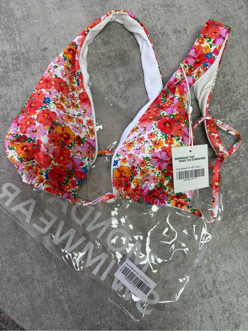Monday Swimwear Palm Springs Multicolor Floral Triangle Bikini Top